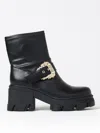 Versace Jeans Couture Flat Ankle Boots  Woman Color Black In Black
