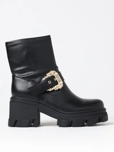 Versace Jeans Couture Flat Ankle Boots  Woman Color Black
