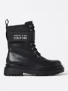 Versace Jeans Couture Black Logo Drew Boots In Black