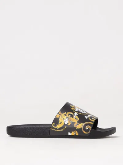 Versace Jeans Couture Flat Sandals  Woman Color Black In ブラック