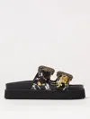 Versace Jeans Couture Flat Sandals  Woman Color Black In ブラック