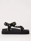 Versace Jeans Couture Flat Sandals  Woman Color Black In ブラック
