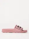 Versace Jeans Couture Logo Slide Sandals In Pink