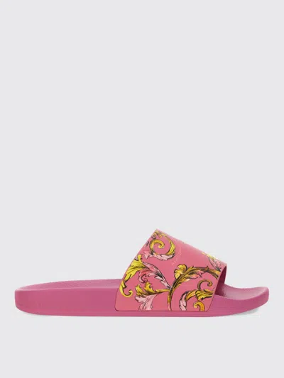 VERSACE JEANS COUTURE FLAT SANDALS VERSACE JEANS COUTURE WOMAN COLOR PINK,G70894010