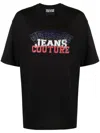 Versace Jeans Couture Collage Print Black T-shirt In Black