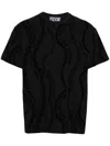 Versace Jeans Couture Flocked-logo Cotton T-shirt In Black