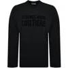 Versace Jeans Couture Flocked Sweatshirt Black In Black