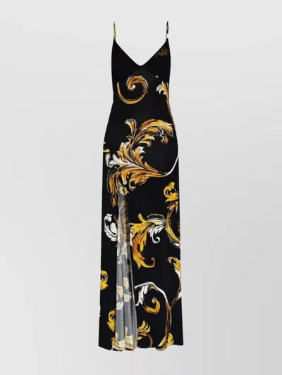 VERSACE JEANS COUTURE FLOOR-LENGTH DRESS WITH BOLD PRINT