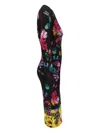 Versace Jeans Couture Floral-butterfly Print Midi Dress In Multi