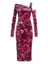 Versace Jeans Couture Floral Off-shoulder Midi Party Dress In Multi