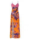 Versace Jeans Couture Outline Barocco Slip Dress In Pink