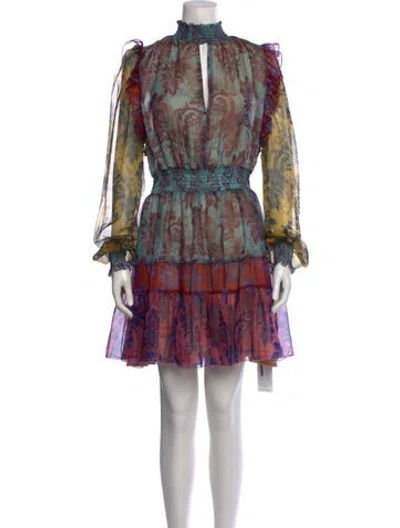 Pre-owned Versace Jeans Couture Floral Print Mini Dress In Multicolor