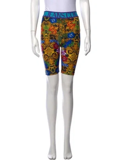 Pre-owned Versace Jeans Couture Floral Print Mini Shorts W/ Tags In Multi