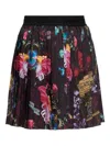 Versace Jeans Couture Floral-print Pleated Skirt In Multi