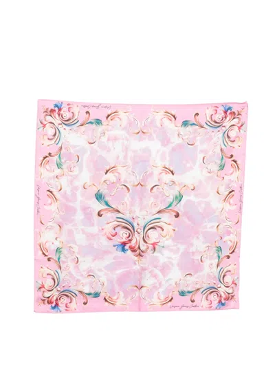 Versace Jeans Couture Floral Print Scarf In Orange