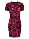 Versace Jeans Couture Floral-print Short-sleeve Mini Dress In Multi