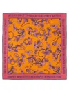 Versace Jeans Couture Floral Print Silk Scarf In Burgundy