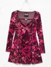 Versace Jeans Couture Red Baroque-print Long-sleeve Mini Dress In Pink