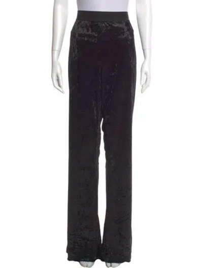 Pre-owned Versace Jeans Couture Floral Print Wide Leg Pants In Black
