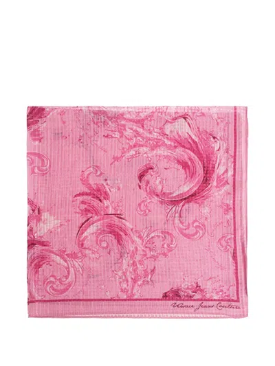 Versace Jeans Couture Floral Scarf In Pink