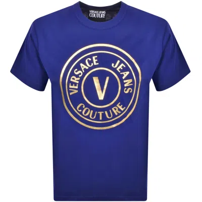 Versace Jeans Couture Foil Logo T Shirt Blue