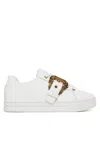 Versace Jeans Couture White Baroque Buckle Court 88 Sneakers In White