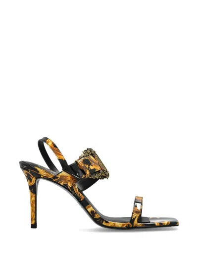 Versace Jeans Couture Fondo Emily Patterned Sandals In Black