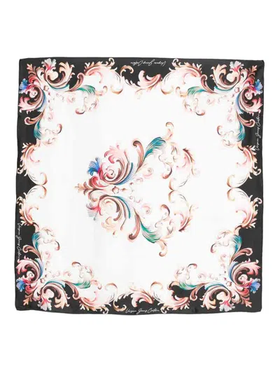 Versace Jeans Couture Foulard In Silk With Multicolour Print In Red