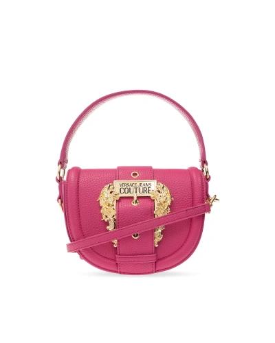 Versace Jeans Couture Fuchsia Hobo Bag With Golden Buckle In 455fuxia