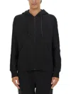 Versace Jeans Couture Full-zip Hoodie With Adjustable Drawstrings And Subtle Branding In Black