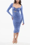 Versace Jeans Couture Gathered Cut-out Dress