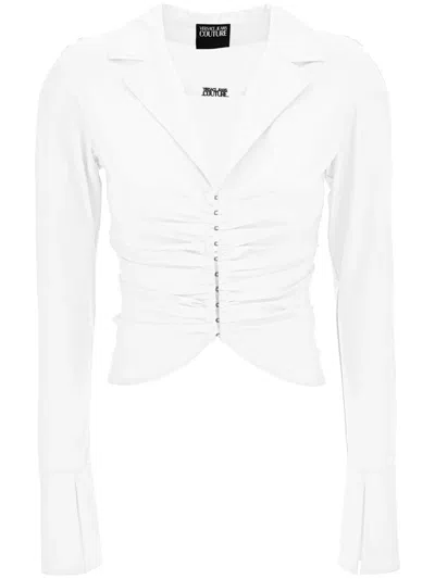 Versace Jeans Couture Gathered-detail Shirt In White
