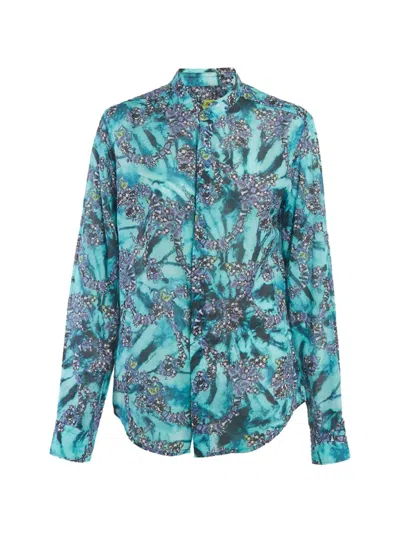 Pre-owned Versace Jeans Couture Gems-print Long-sleeve Shirt In Blue