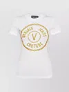 Versace Jeans Couture Glitter Graphic Print Cotton Blend Top In White