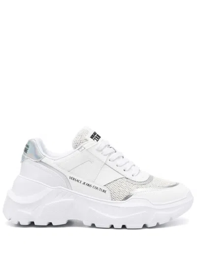 Versace Jeans Couture Glitter Sneakers In White