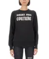 Versace Jeans Couture Bead-embellished Cotton Sweatshirt In Black