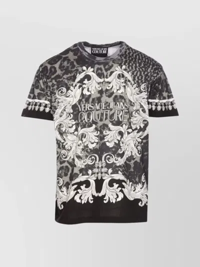 VERSACE JEANS COUTURE GRAPHIC ANIMAL PRINT CREW NECK T-SHIRT