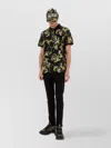 Versace Jeans Couture Graphic Design Polo Shirt With Baroque Outline In Black