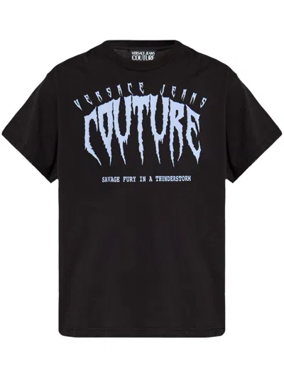 Versace Jeans Couture Graphic Logo T-shirt In Schwarz