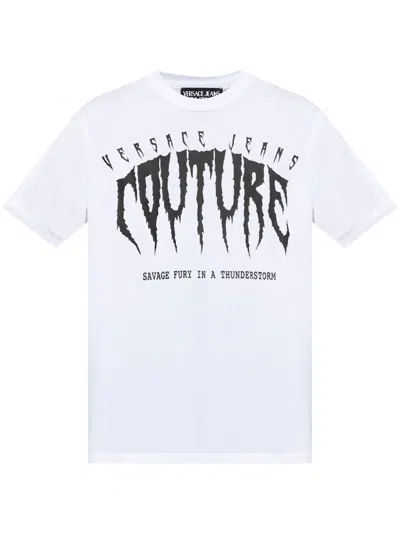 Versace Jeans Couture Logo图案t恤 In White