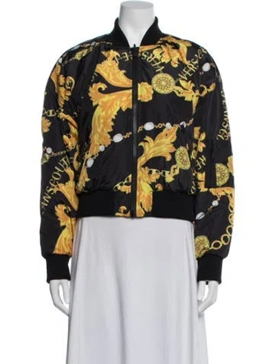 Pre-owned Versace Jeans Couture Graphic Print Bomber Jacket In Multicolor