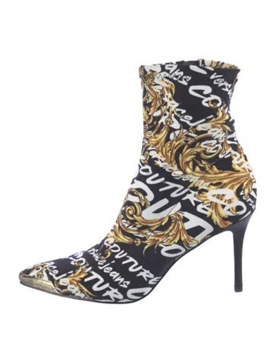 Pre-owned Versace Jeans Couture Graphic Print Boots In Blue