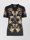 Versace Jeans Couture Graphic Print Crew-neck Cotton T-shirt In Black