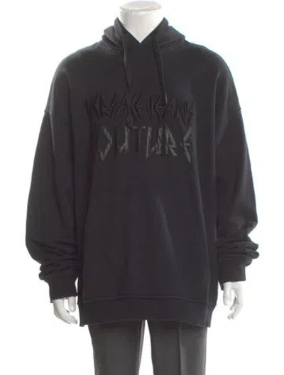 Pre-owned Versace Jeans Couture Graphic Print Crew Neck Hoodie In Gray