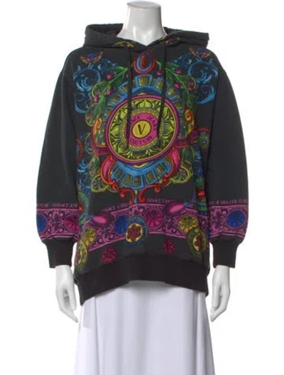 Pre-owned Versace Jeans Couture Graphic Print Crew Neck Hoodie In Multi