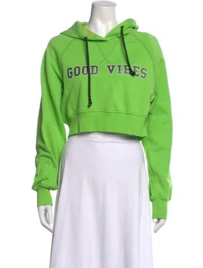 Pre-owned Versace Jeans Couture Graphic Print Crew Neck Hoodie W/ Tags In Green