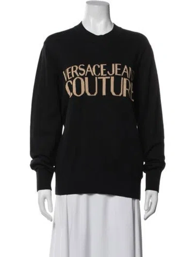 Pre-owned Versace Jeans Couture Graphic Print Crew Neck Sweater W/ Tags In Blue