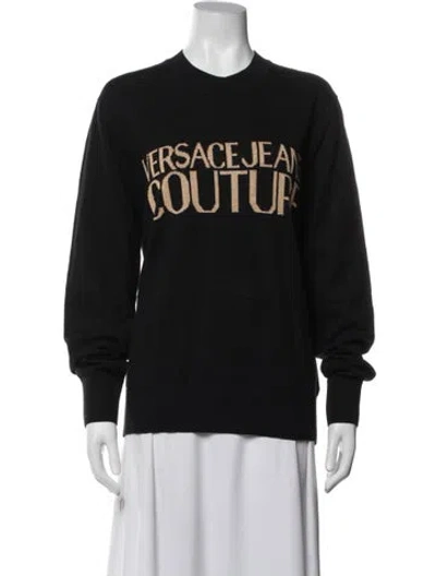 Pre-owned Versace Jeans Couture Graphic Print Crew Neck Sweater W/ Tags In Blue