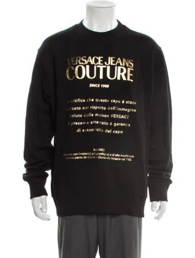Pre-owned Versace Jeans Couture Graphic Print Crew Neck Sweatshirt In Gray