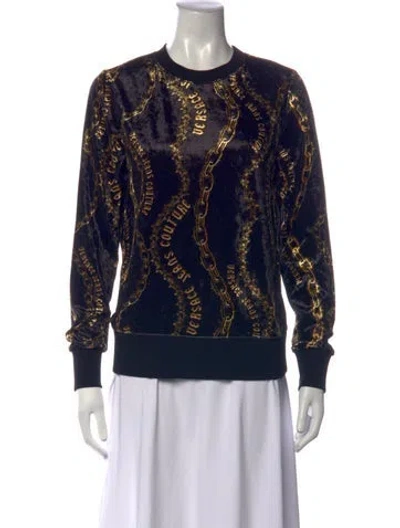 Pre-owned Versace Jeans Couture Graphic Print Crew Neck Sweatshirt W/ Tags In Blue